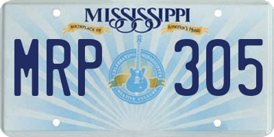MS license plate MRP305