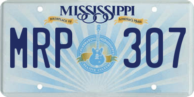 MS license plate MRP307