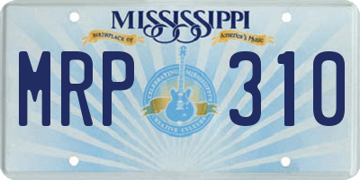 MS license plate MRP310