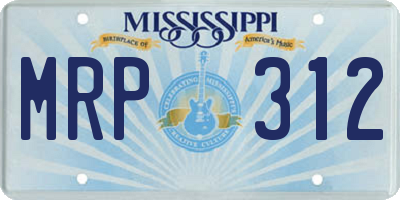 MS license plate MRP312