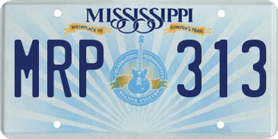 MS license plate MRP313