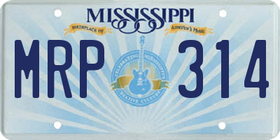MS license plate MRP314