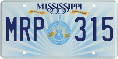MS license plate MRP315