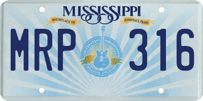 MS license plate MRP316