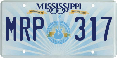 MS license plate MRP317