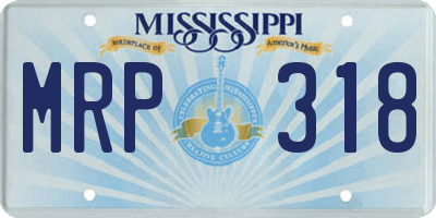 MS license plate MRP318