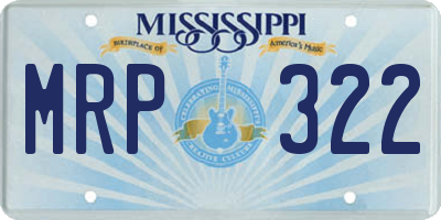 MS license plate MRP322