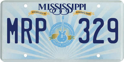 MS license plate MRP329