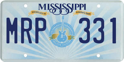 MS license plate MRP331