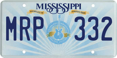 MS license plate MRP332