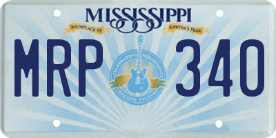 MS license plate MRP340