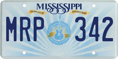 MS license plate MRP342