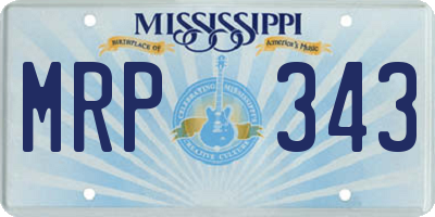 MS license plate MRP343