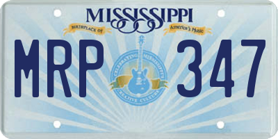 MS license plate MRP347