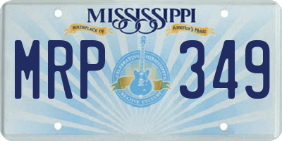 MS license plate MRP349