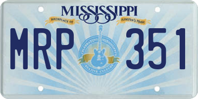MS license plate MRP351