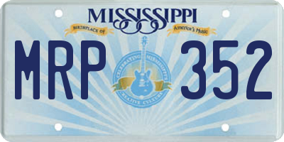 MS license plate MRP352