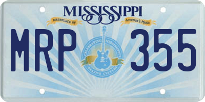 MS license plate MRP355