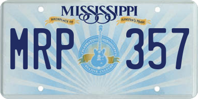 MS license plate MRP357