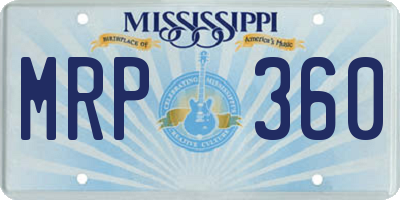 MS license plate MRP360