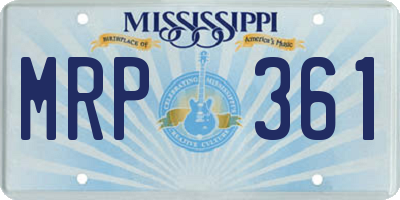 MS license plate MRP361
