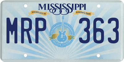 MS license plate MRP363