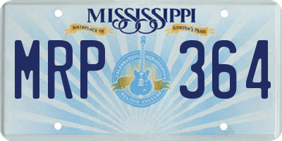 MS license plate MRP364