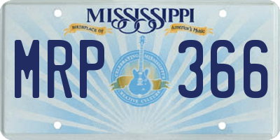 MS license plate MRP366