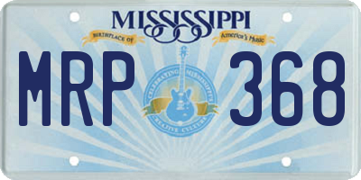 MS license plate MRP368