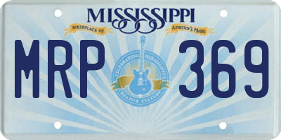 MS license plate MRP369