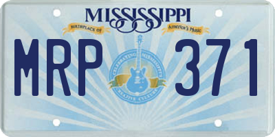 MS license plate MRP371