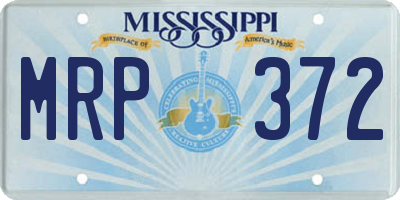 MS license plate MRP372