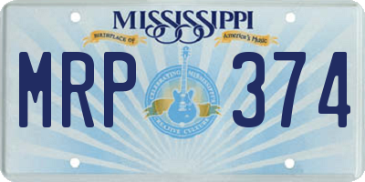 MS license plate MRP374