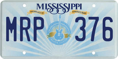 MS license plate MRP376