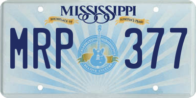 MS license plate MRP377