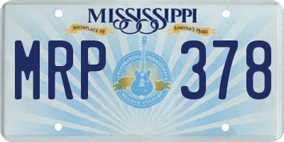 MS license plate MRP378