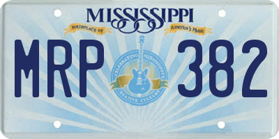 MS license plate MRP382
