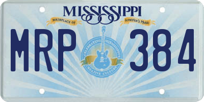 MS license plate MRP384