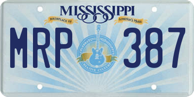 MS license plate MRP387