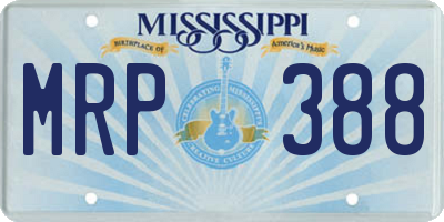 MS license plate MRP388