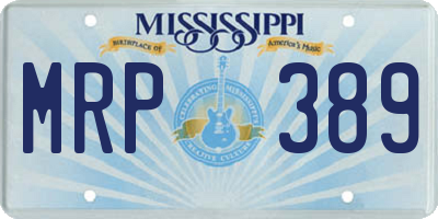 MS license plate MRP389
