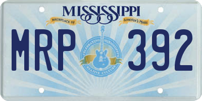 MS license plate MRP392