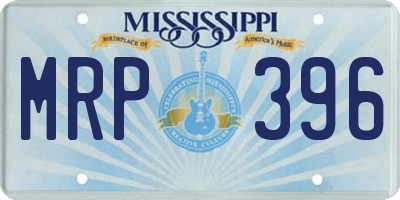 MS license plate MRP396