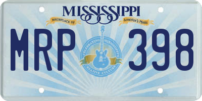 MS license plate MRP398