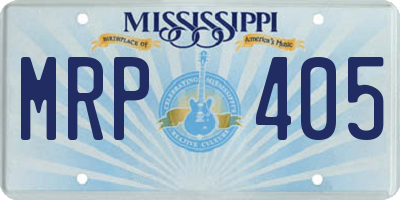 MS license plate MRP405