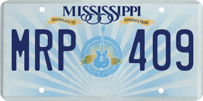 MS license plate MRP409