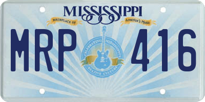 MS license plate MRP416