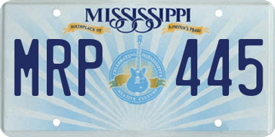 MS license plate MRP445