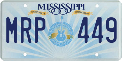 MS license plate MRP449