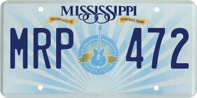 MS license plate MRP472